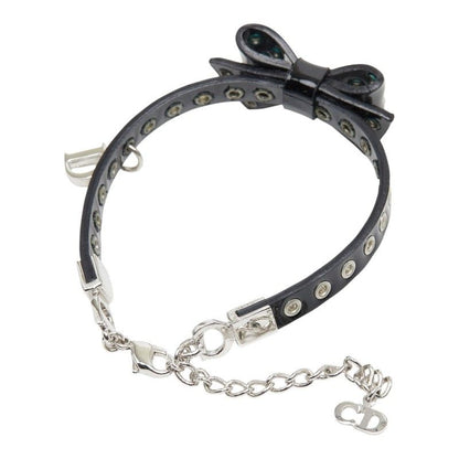 Dior Ribbon Bracelet Black Patent Leather Metal — view 2