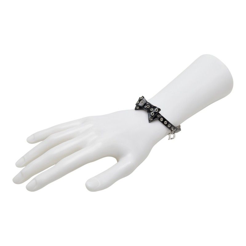 Dior Ribbon Bracelet Black Patent Leather Metal — view 7