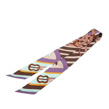 Hermes Twilly Coaching Scarf Multicolor Silk — view 2