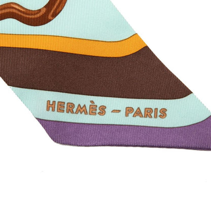 Hermes Twilly Coaching Scarf Multicolor Silk — view 3
