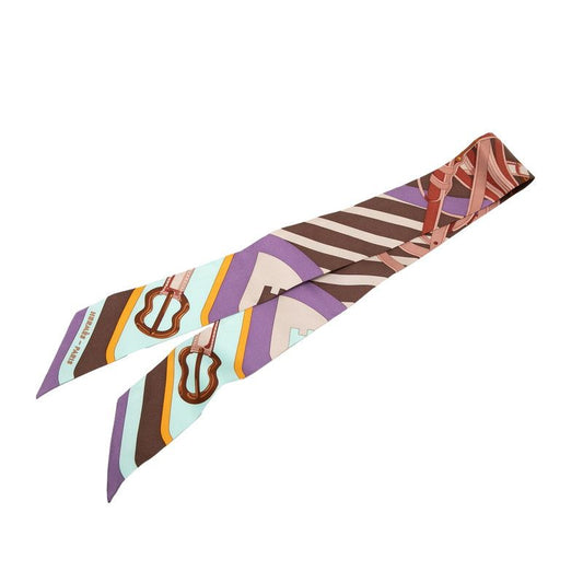Hermes Twilly Coaching Scarf Multicolor Silk