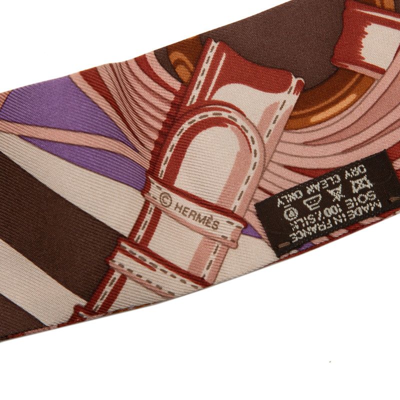 Hermes Twilly Coaching Scarf Multicolor Silk — view 4