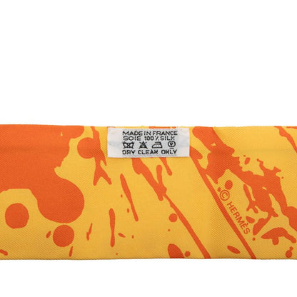 Hermes Twilly Unexpected Horse Cheval Surprise Scarf Yellow Silk — view 4