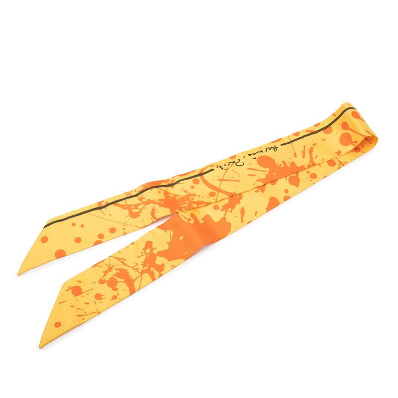 Hermes Twilly Unexpected Horse Cheval Surprise Scarf Yellow Silk — view 2