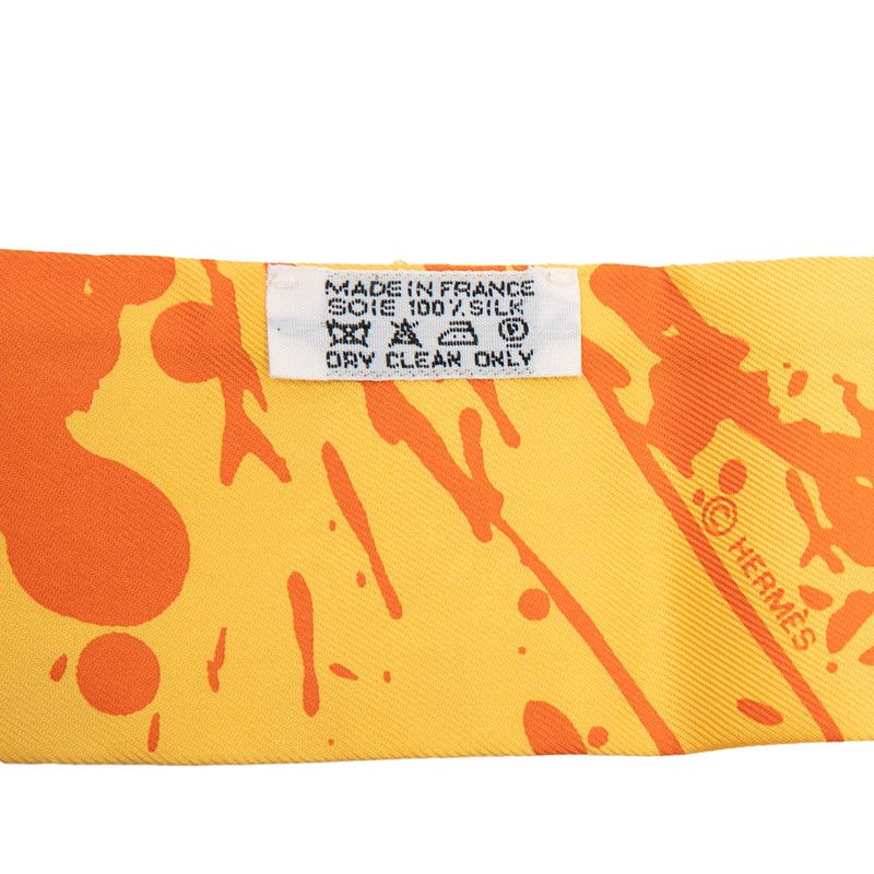 Hermes Twilly Unexpected Horse Cheval Surprise Scarf Yellow Silk — view 5