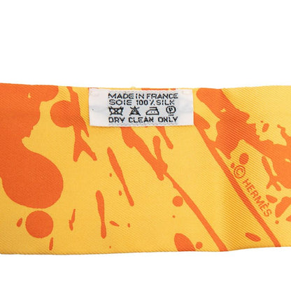 Hermes Twilly Unexpected Horse Cheval Surprise Scarf Yellow Silk — view 5