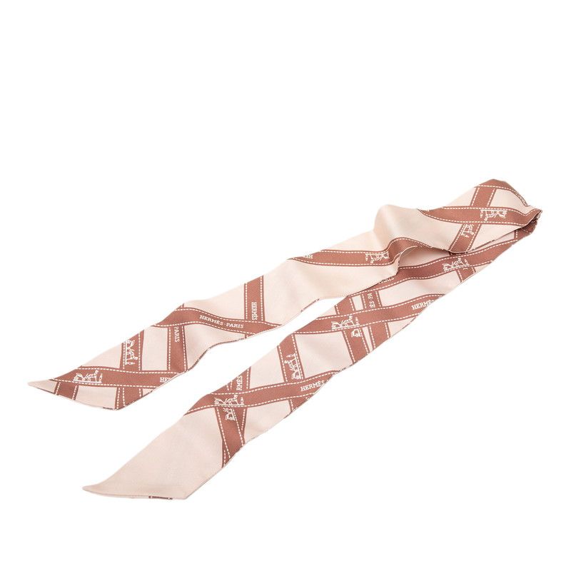 Hermes Twilly Bolduc Scarf Pink Silk — view 2