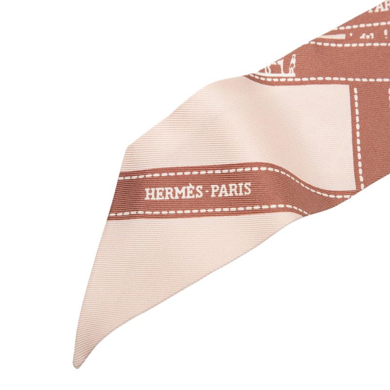 Hermes Twilly Bolduc Scarf Pink Silk — view 4