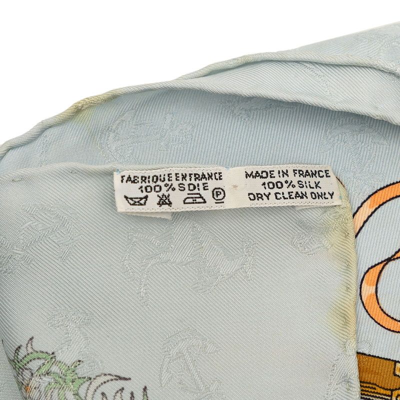 Hermes Carre 90 le Geographe Geographer Scarf Light Blue Multicolor Silk — view 9
