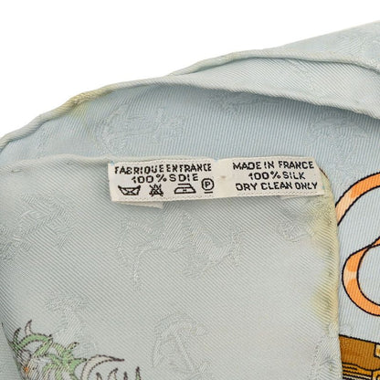 Hermes Carre 90 le Geographe Geographer Scarf Light Blue Multicolor Silk — view 9