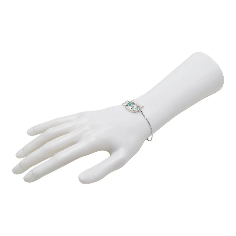 Dior Cat Motif Chain Bracelet Silver Metal — view 6