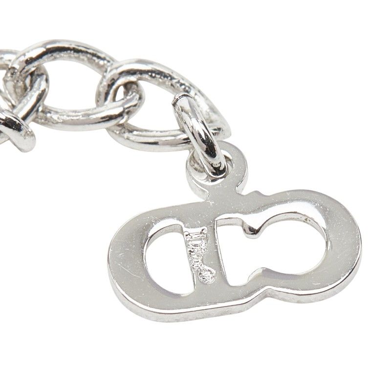 Dior Cat Motif Chain Bracelet Silver Metal — view 5