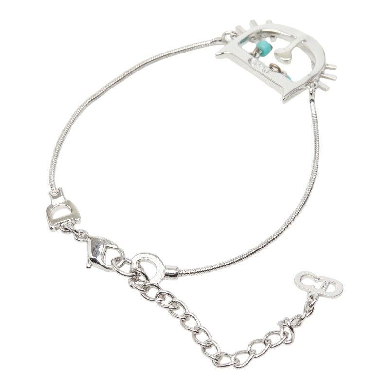 Dior Cat Motif Chain Bracelet Silver Metal — view 2