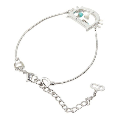 Dior Cat Motif Chain Bracelet Silver Metal — view 2