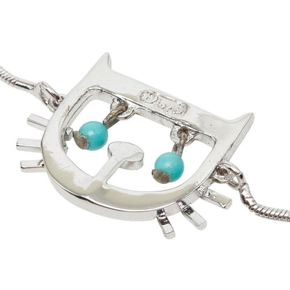 Dior Cat Motif Chain Bracelet Silver Metal — view 3
