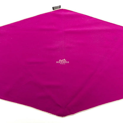 Hermes Losange Logo Diamond Shawl Scarf Purple White Silk — view 3