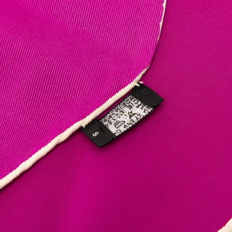 Hermes Losange Logo Diamond Shawl Scarf Purple White Silk — view 7
