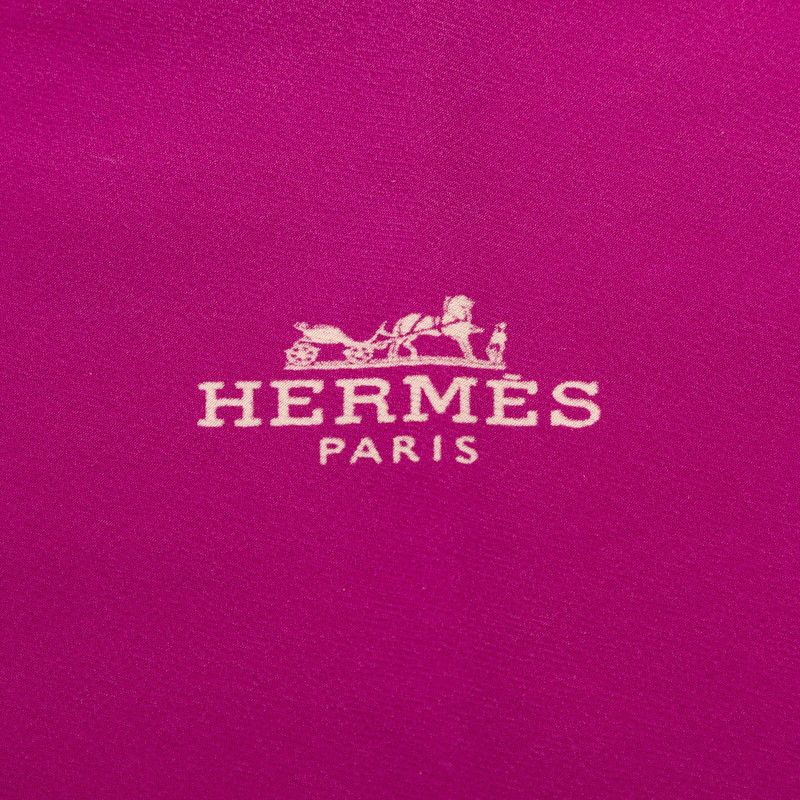 Hermes Losange Logo Diamond Shawl Scarf Purple White Silk — view 5