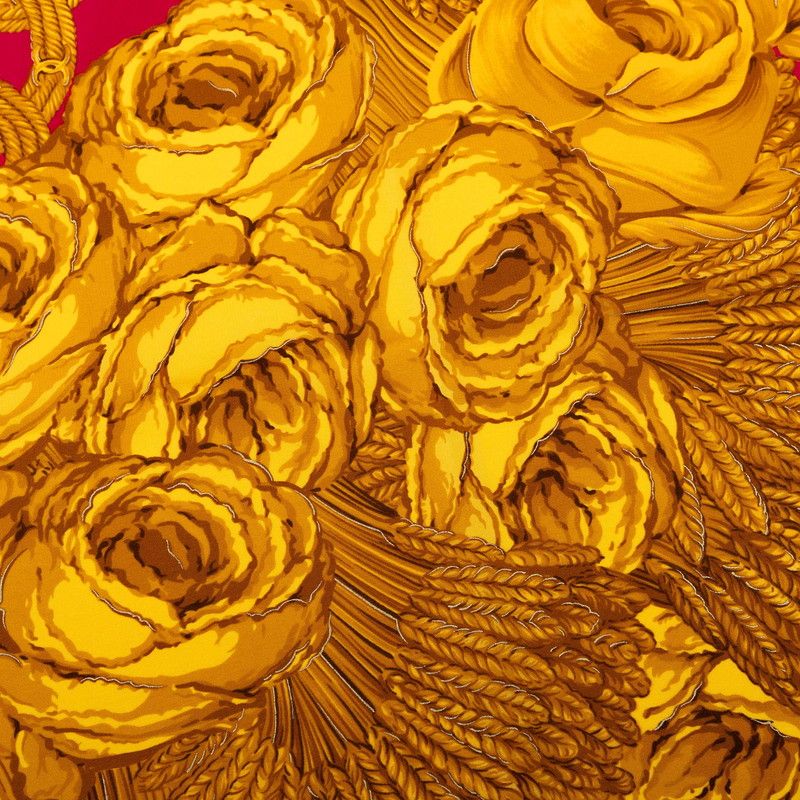 Chanel Camellia CC Logo Scarf Pink Gold Silk — view 3
