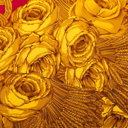 Chanel Camellia CC Logo Scarf Pink Gold Silk — view 3