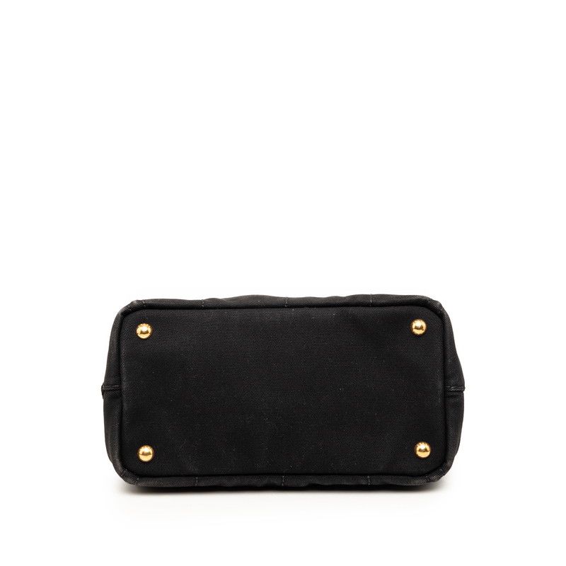 Prada Canapa 2-Way Shoulder Bag Black Canvas — view 3