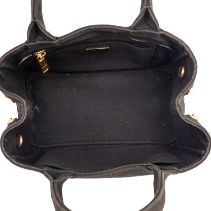 Prada Canapa 2-Way Shoulder Bag Black Canvas — view 5