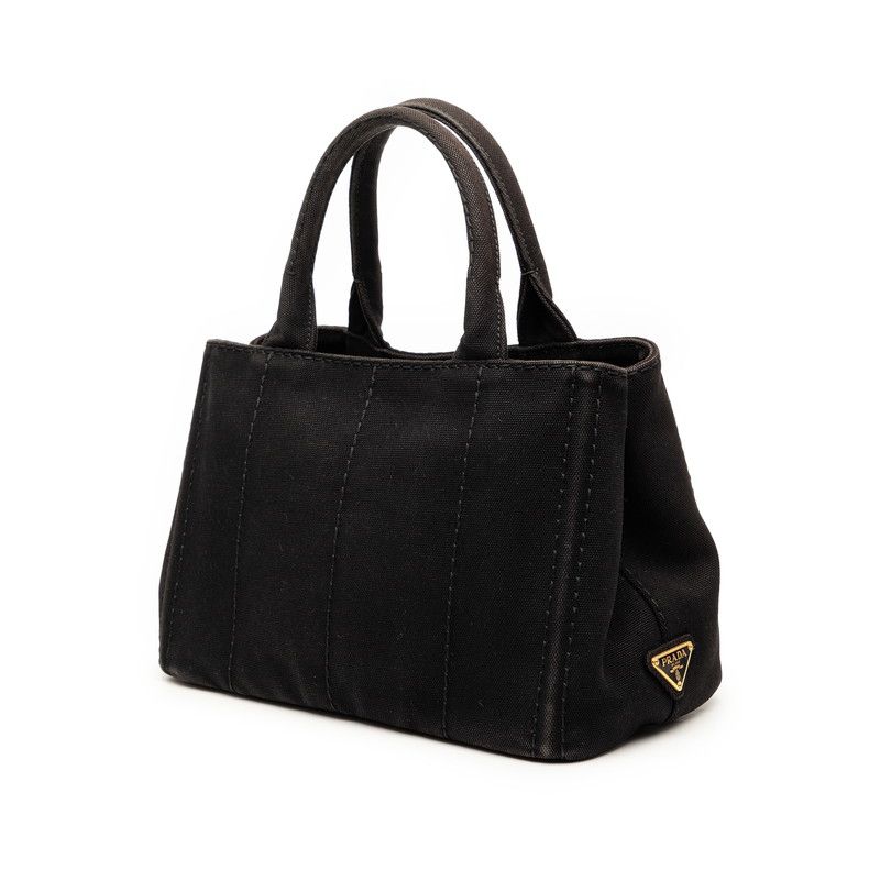 Prada Canapa 2-Way Shoulder Bag Black Canvas — view 2