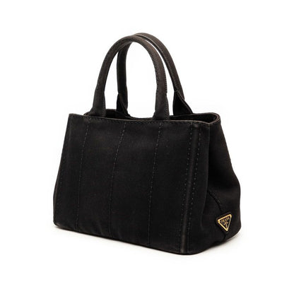 Prada Canapa 2-Way Shoulder Bag Black Canvas — view 2