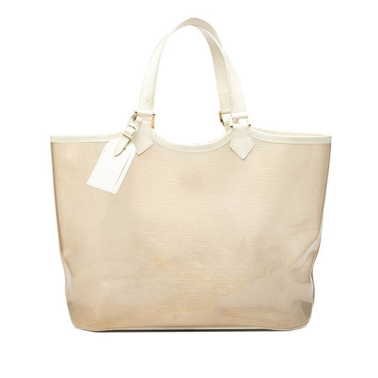 Louis Vuitton Epi Plage Lagunbay Shoulder Bag Tote Gold White Vinyl Leather