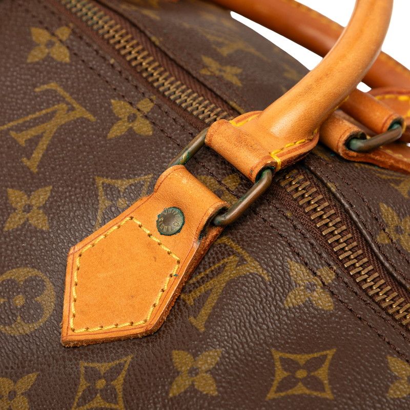 Louis Vuitton Monogram Speedy 40 Boston Bag Brown Leather — view 5