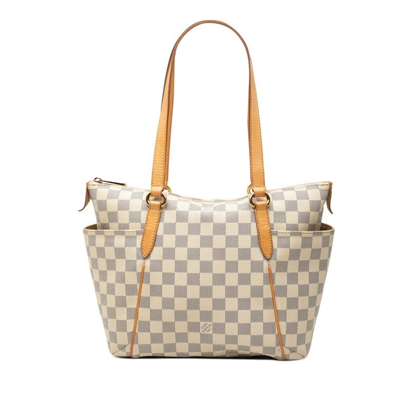 Louis Vuitton Damier Azur Totally PM Tote Shoulder Bag White Leather