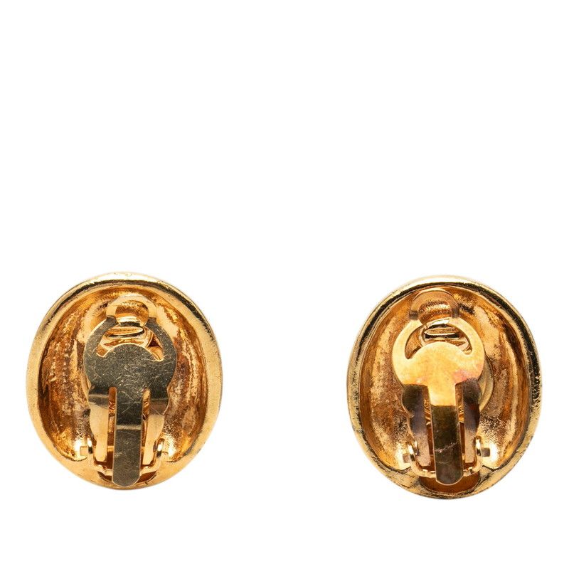 Chanel Mademoiselle Oval Earrings Gold Plated — view 2