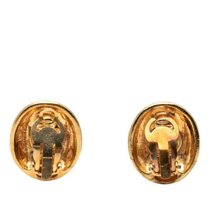 Chanel Mademoiselle Oval Earrings Gold Plated — view 2
