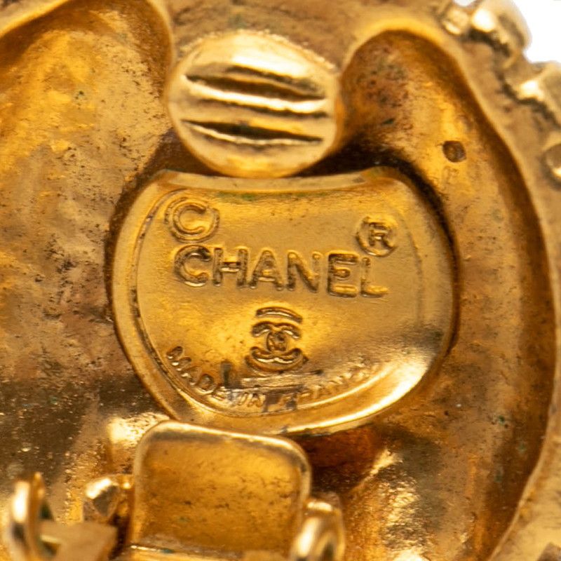 Chanel Vintage CC Logo Earrings Gold Plated — view 3