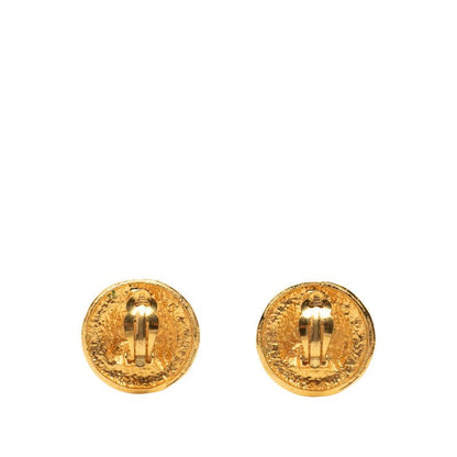 Chanel CC Logo Round Earrings Gold Plated — view 2