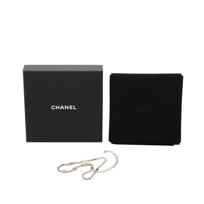 Chanel Cruise Collection CC Logo Pearl Clover Choker Necklace Silver Gold Metal — view 6