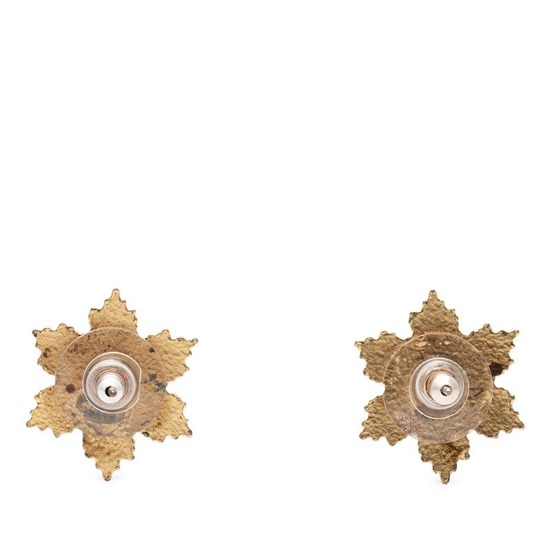 Chanel CC Logo Crystal Motif Earrings Gold Plated — view 2
