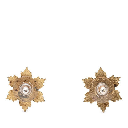 Chanel CC Logo Crystal Motif Earrings Gold Plated — view 2