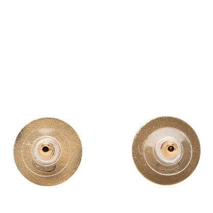 Chanel CC Logo Earrings Gold Plated Line Stone — view 2