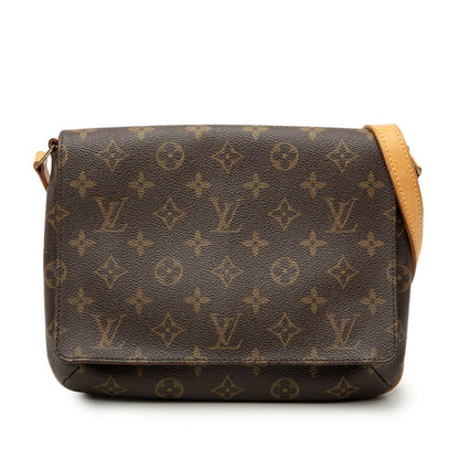 Louis Vuitton Monogram Musette Tango Short Shoulder Bag Brown Leather