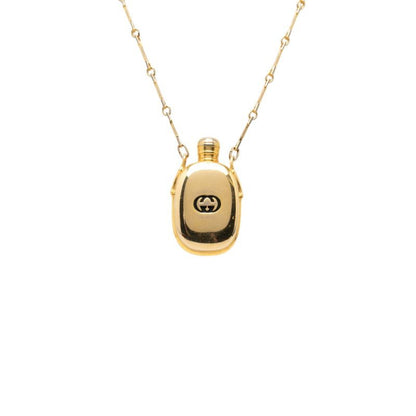 Gucci Perfume Bottle Chain Pendant Necklace Gold Plated