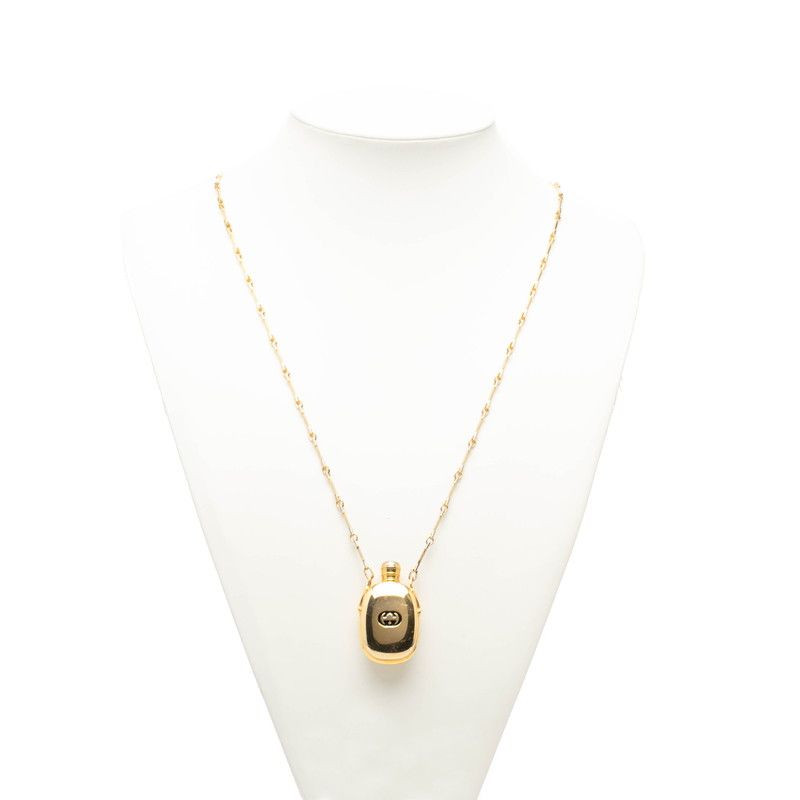 Gucci Perfume Bottle Chain Pendant Necklace Gold Plated — view 5