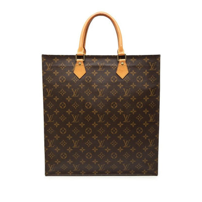 Louis Vuitton Monogram Sac Plat Tote Brown Leather