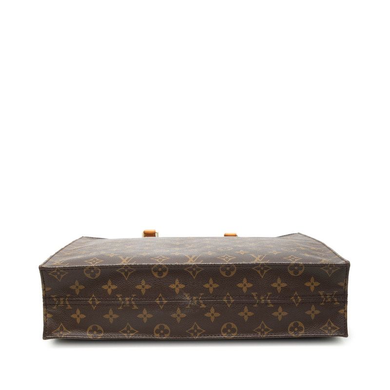 Louis Vuitton Monogram Sac Plat Tote Brown Leather — view 3