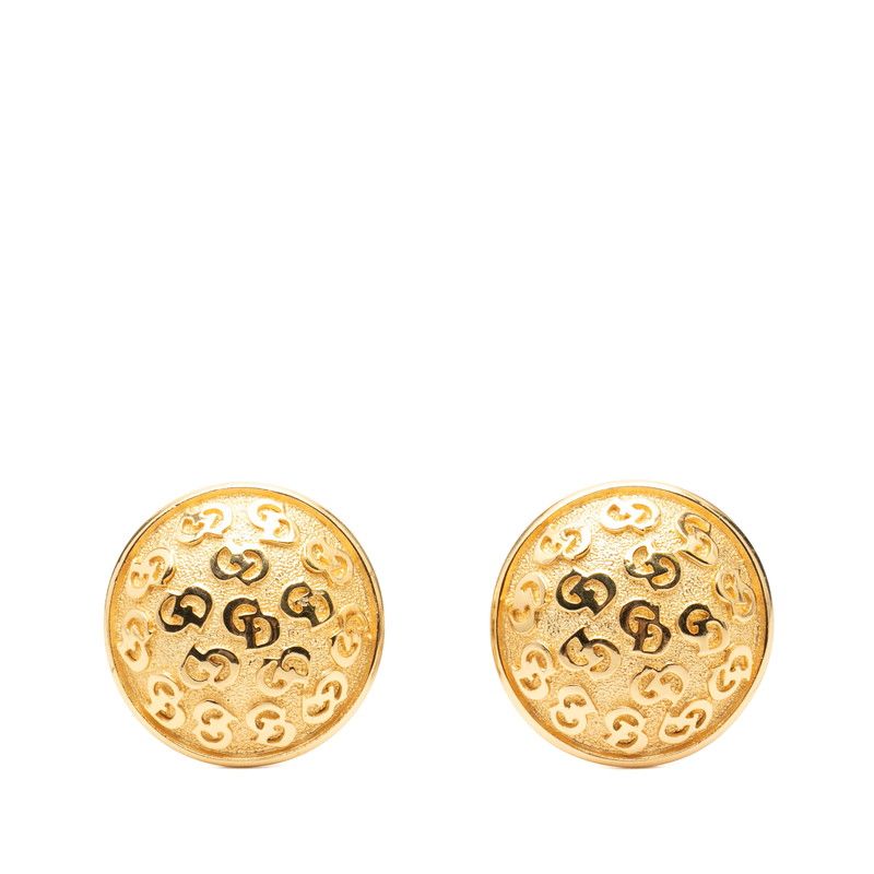Dior CD Logo Round Earrings Gold Plated