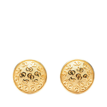Dior CD Logo Round Earrings Gold Plated