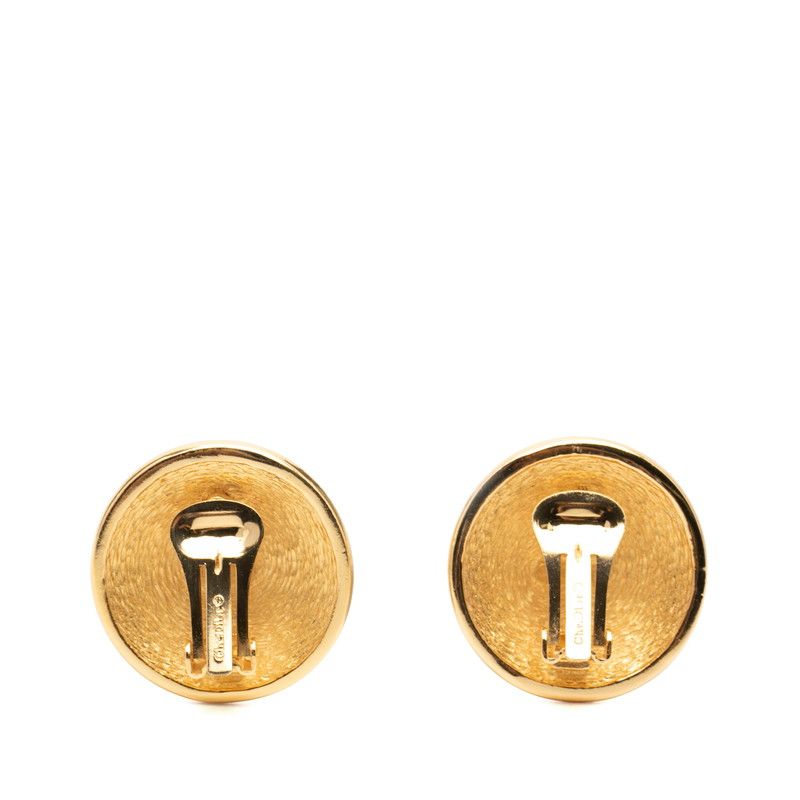 Dior CD Logo Round Earrings Gold Plated — view 2