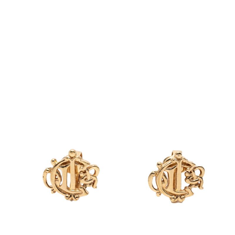Dior CD Logo Earrings Gold Plated