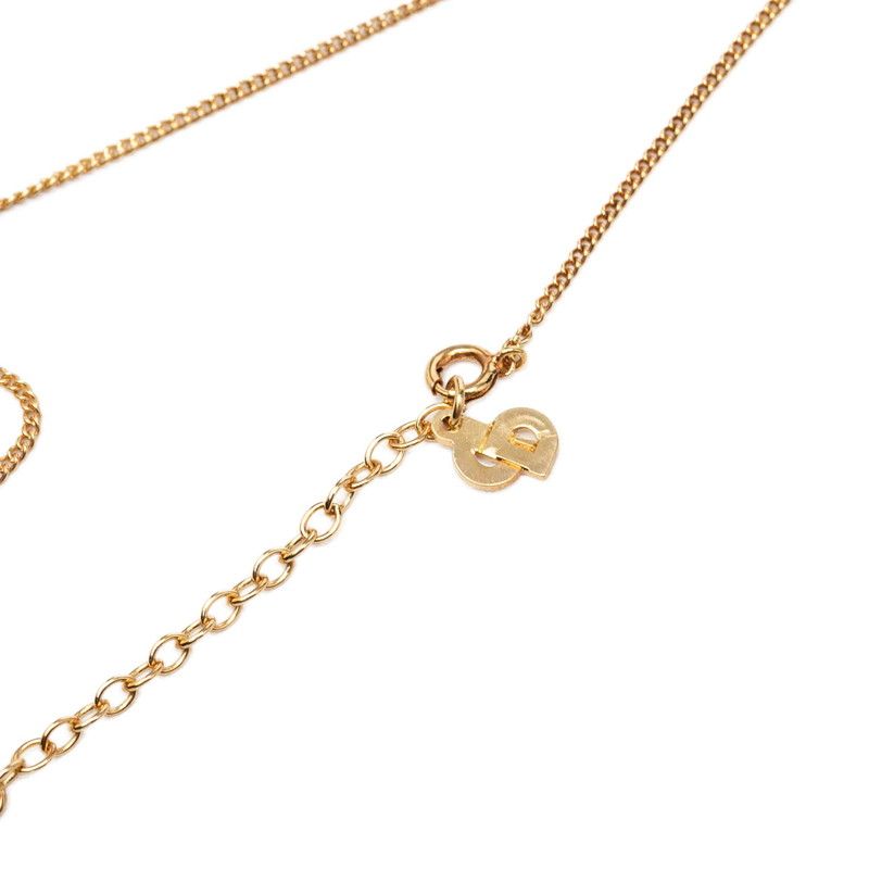 Dior CD Logo Chain Pendant Necklace Gold Plated — view 4