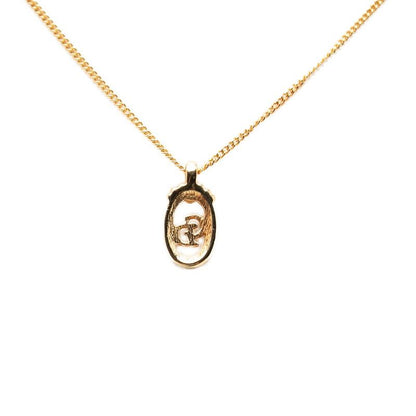 Dior CD Logo Chain Pendant Necklace Gold Plated — view 2